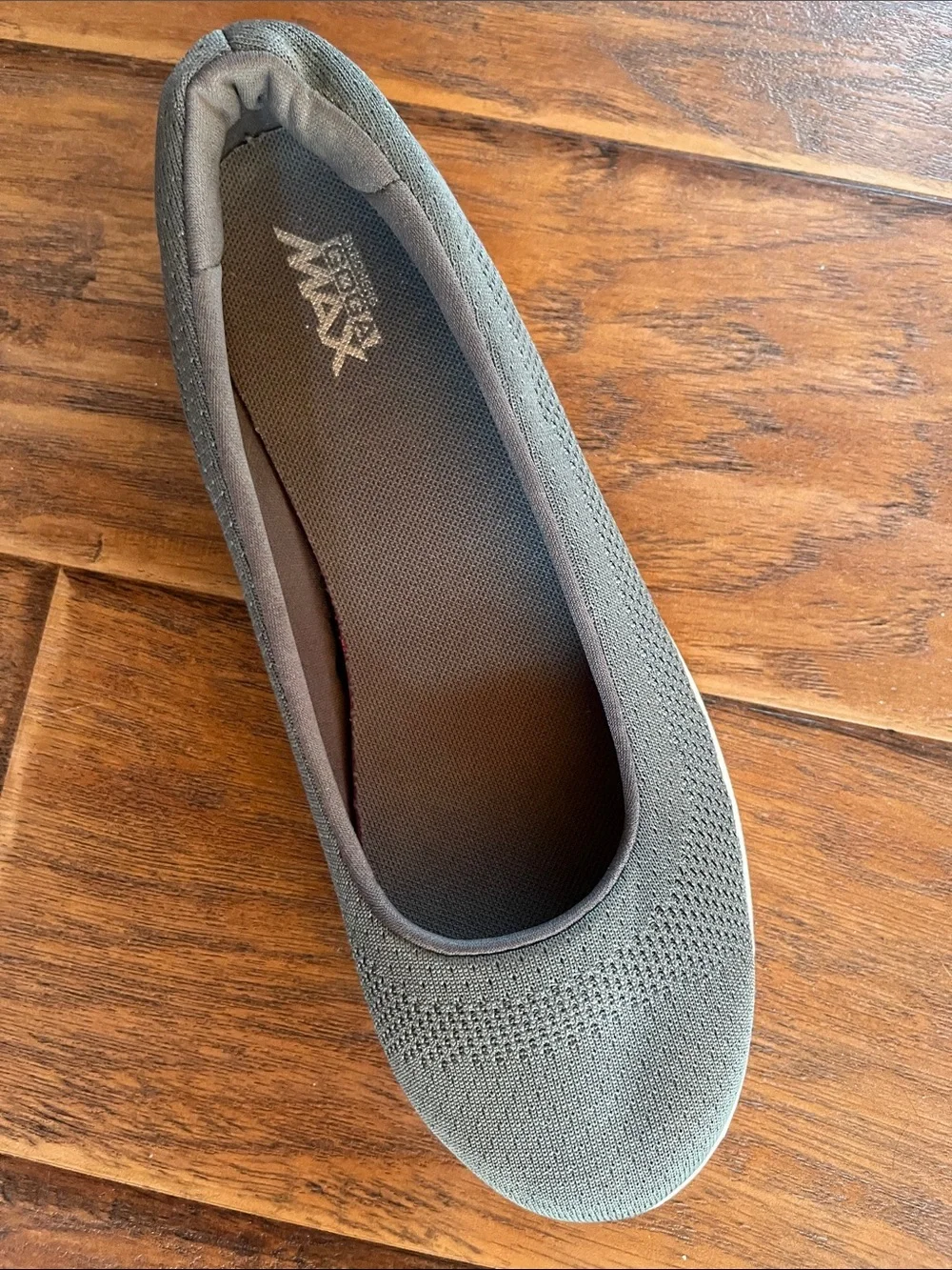 Skechers Charcoal Slip-On Knit Ballet Flats/GoGaMax - Size 8.5